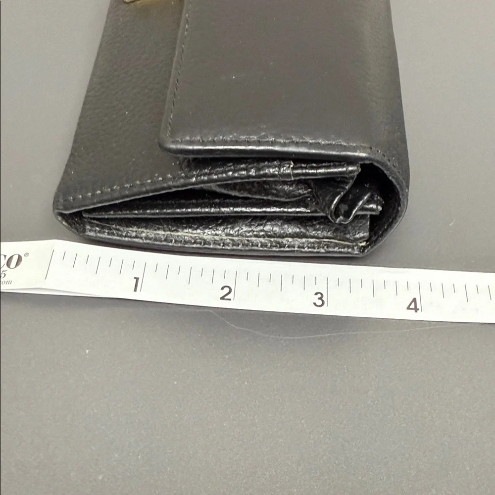 Vintage Miu Miu Black Leather Wallet with Gold Accent
